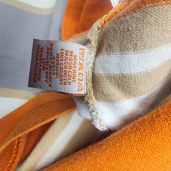 Vintage Y2k Ecko Unltd Unlimited Logo Patch Orange Striped Rugby Button Up Large - Picture 7 of 15